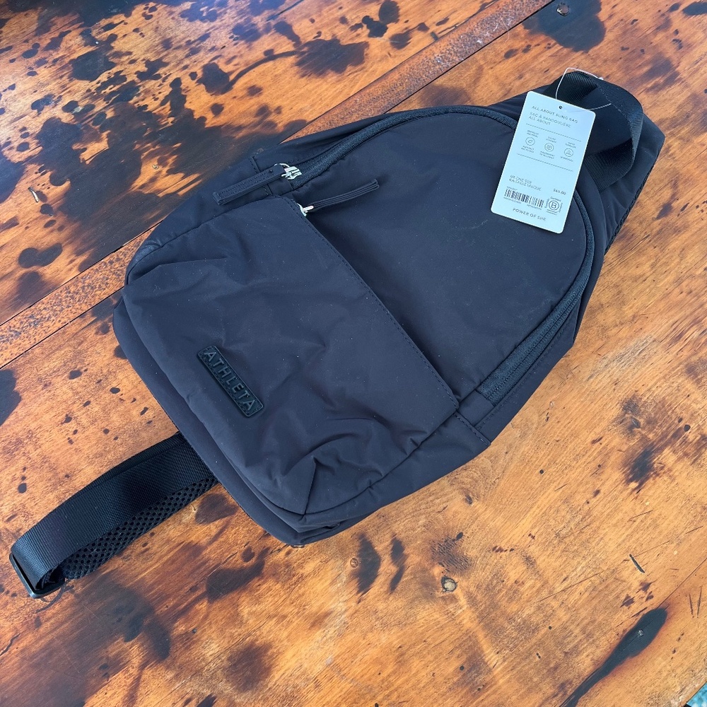 Athleta ALL ABOUT SLING BAG black NWT